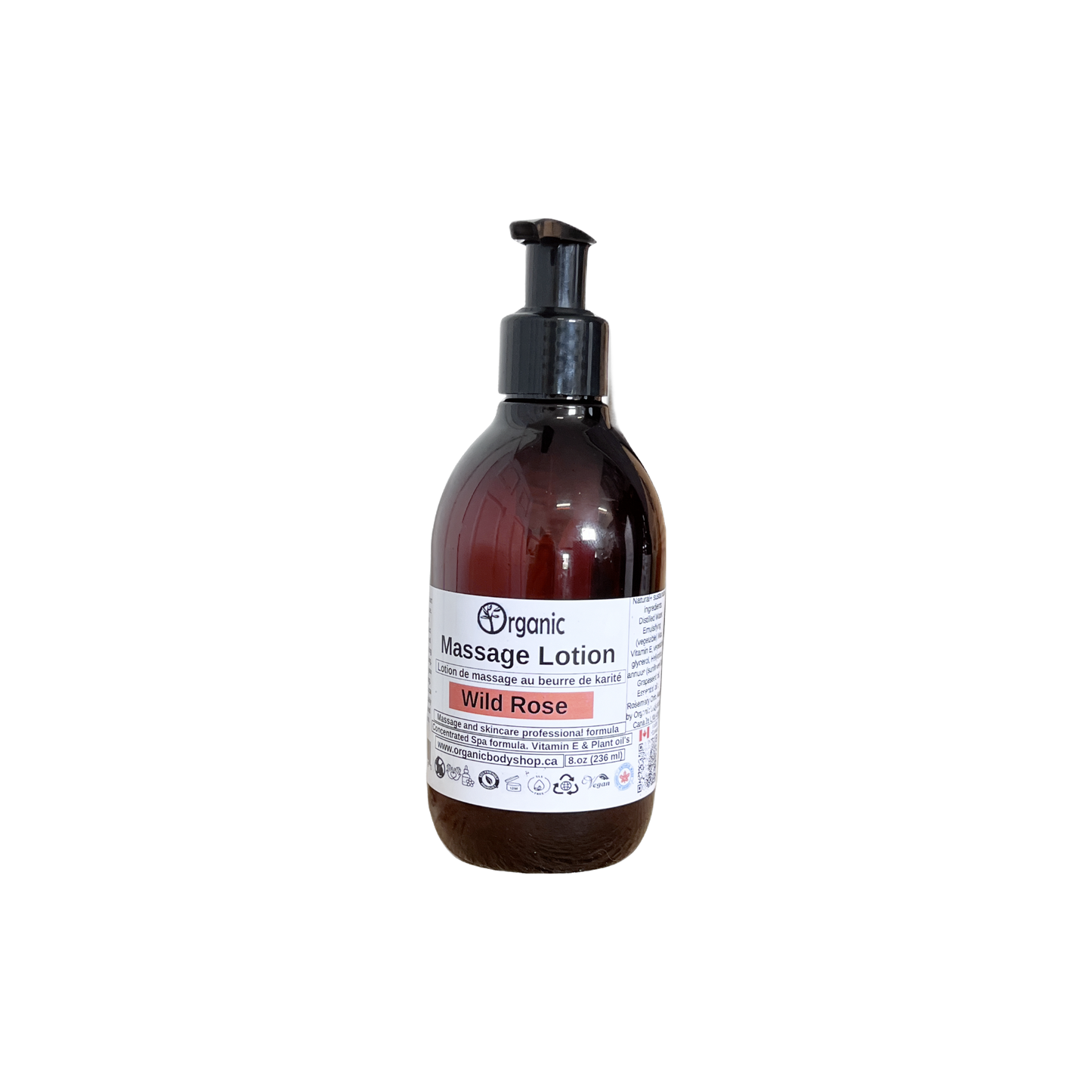 Massage Lotion.Organic. Wild Rose. 32oz