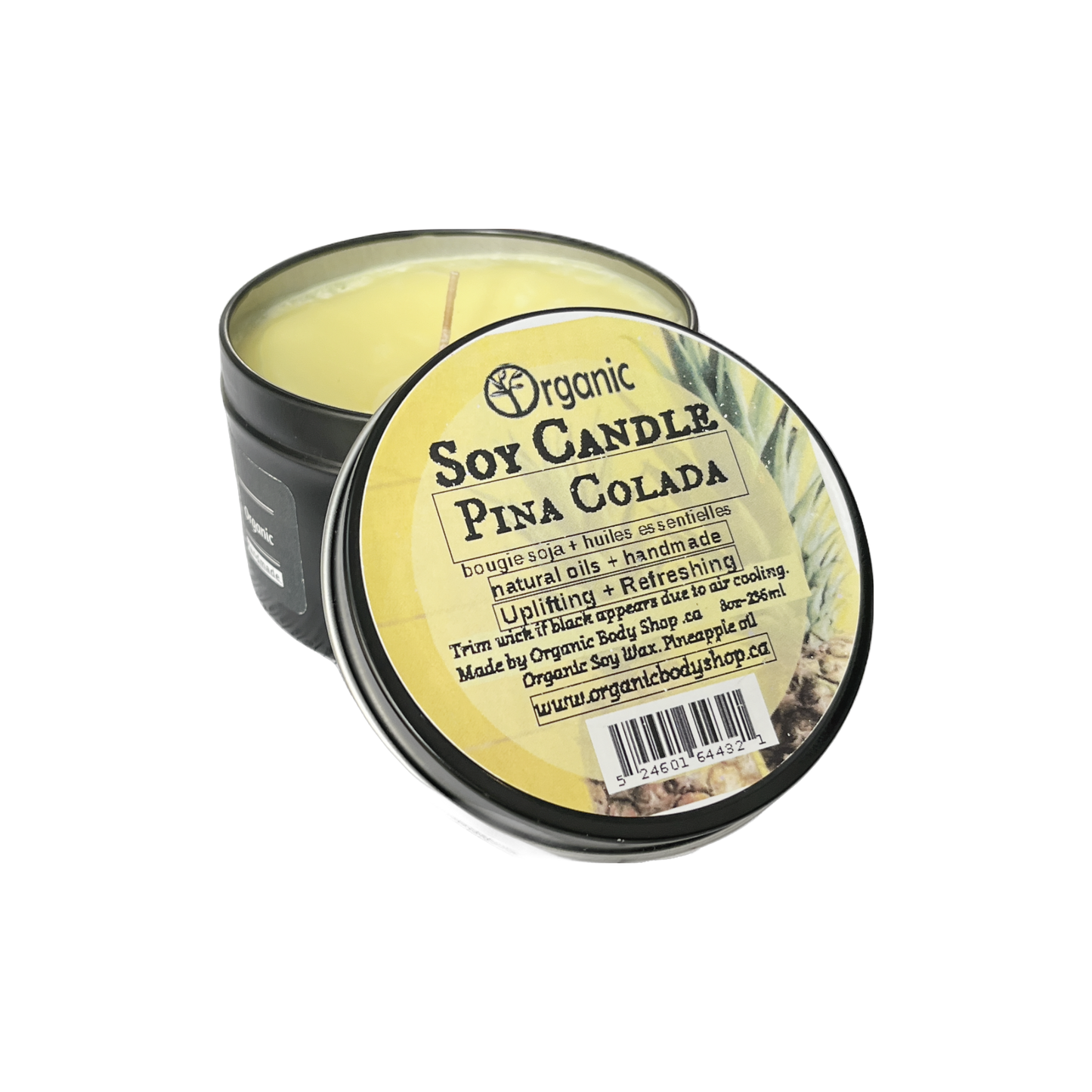 Soy Candle Pina Colada. Joyful uplifting sweet pineapple.