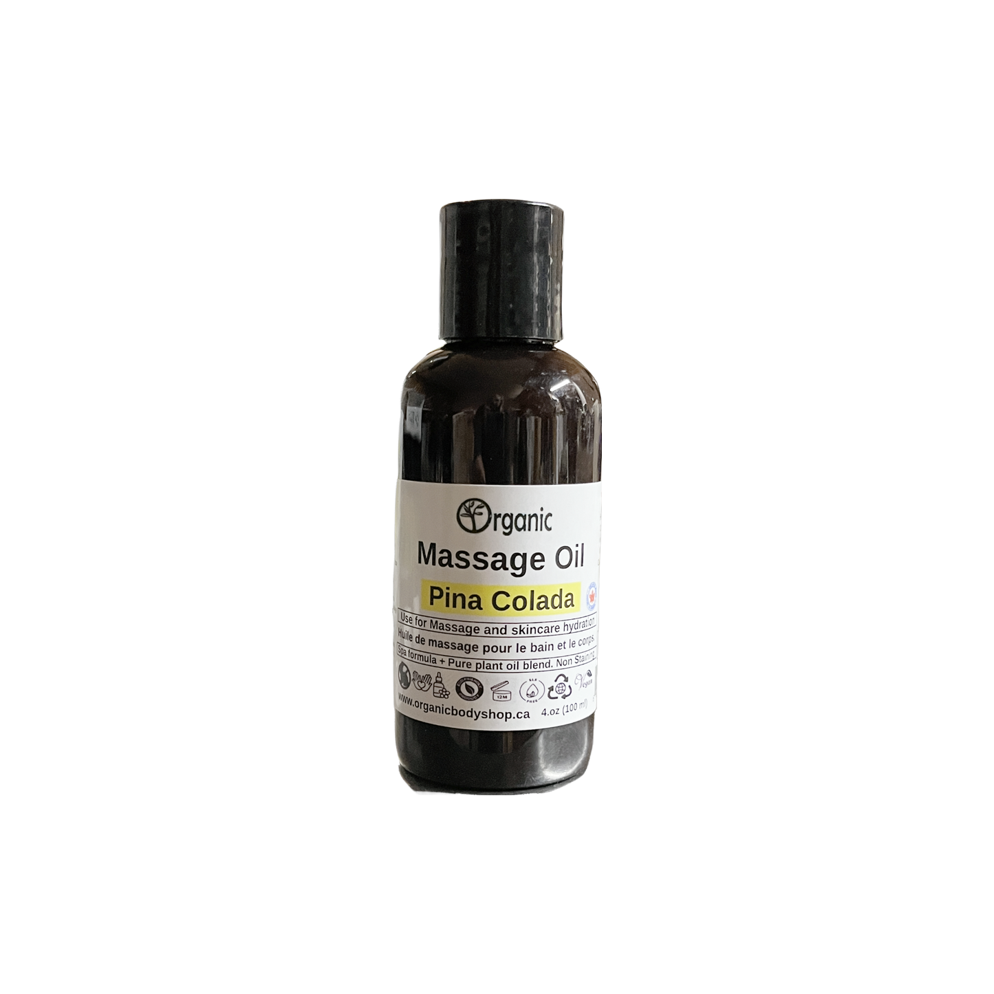Massage Oil. Organic. Pina Colada. 4oz