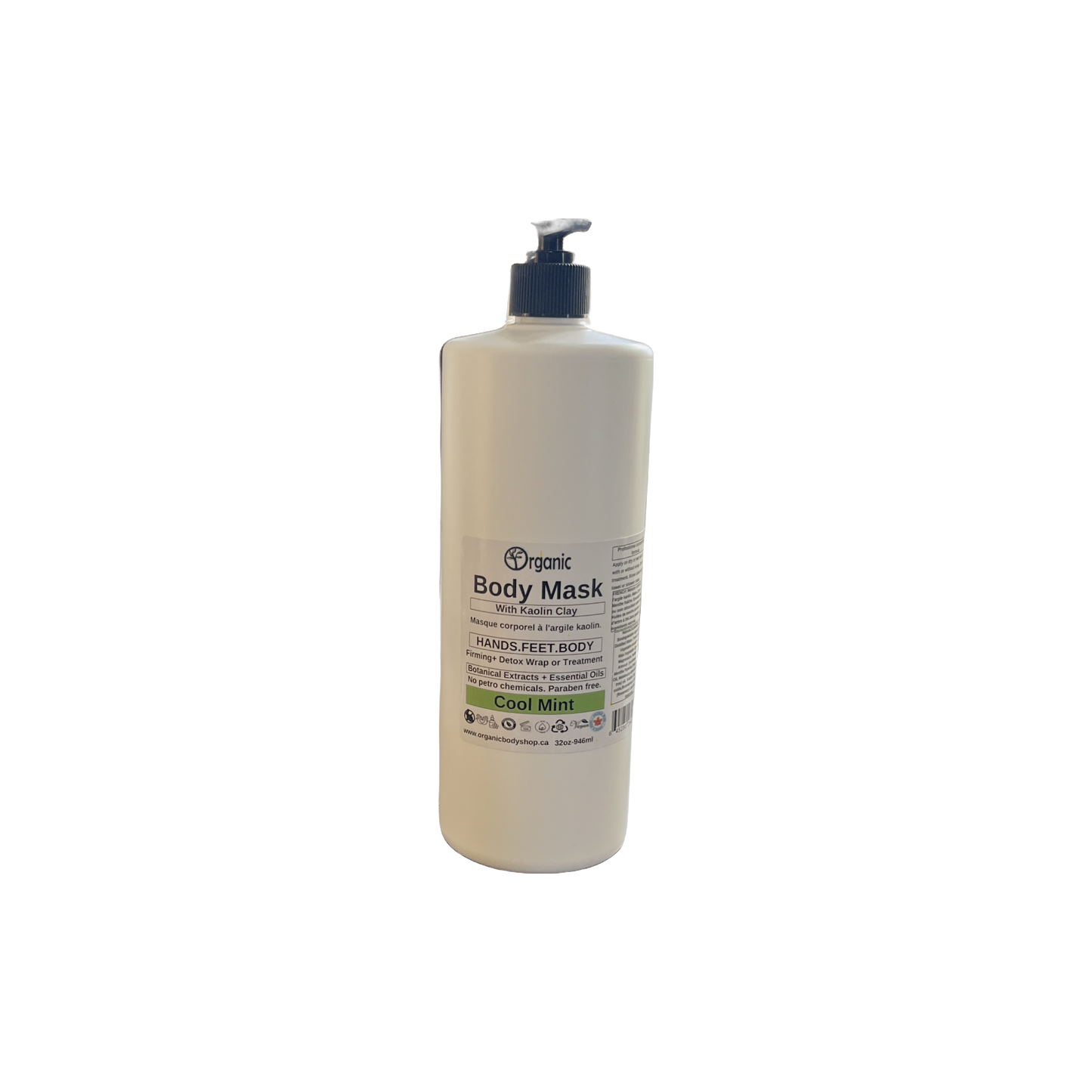 Kaolin Body Mask. Cool Mint. 32oz