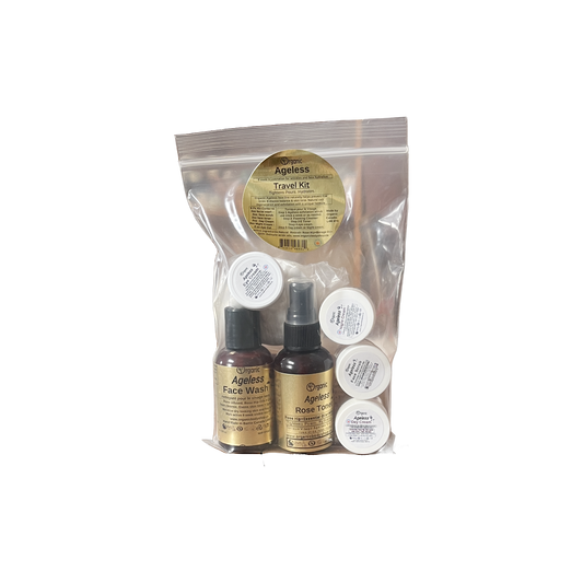 Coffret de voyage Ageless 6 pièces. Soin du visage. Rose avec rétinol.