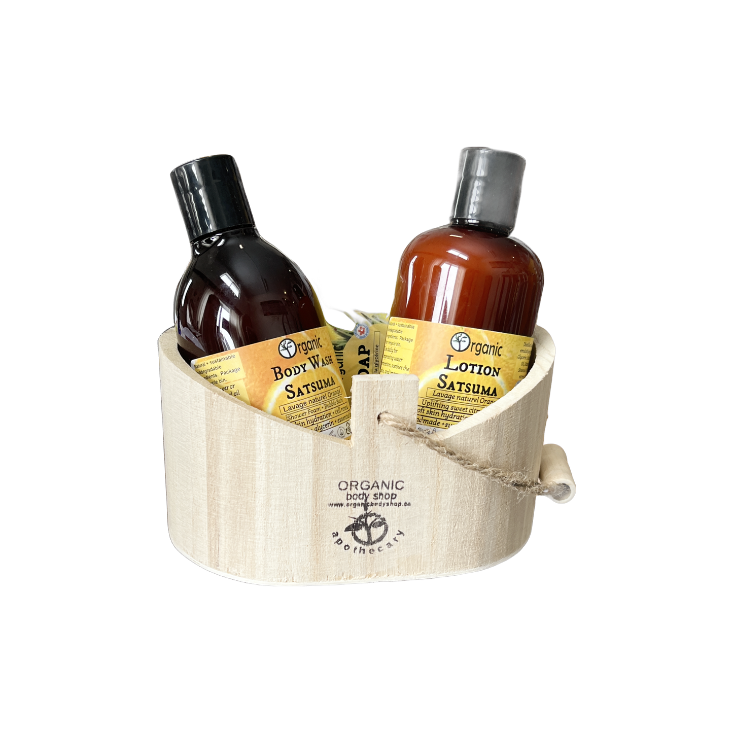 Coffret cadeau biologique pour le bain et le corps Satsuma. 3 pièces.