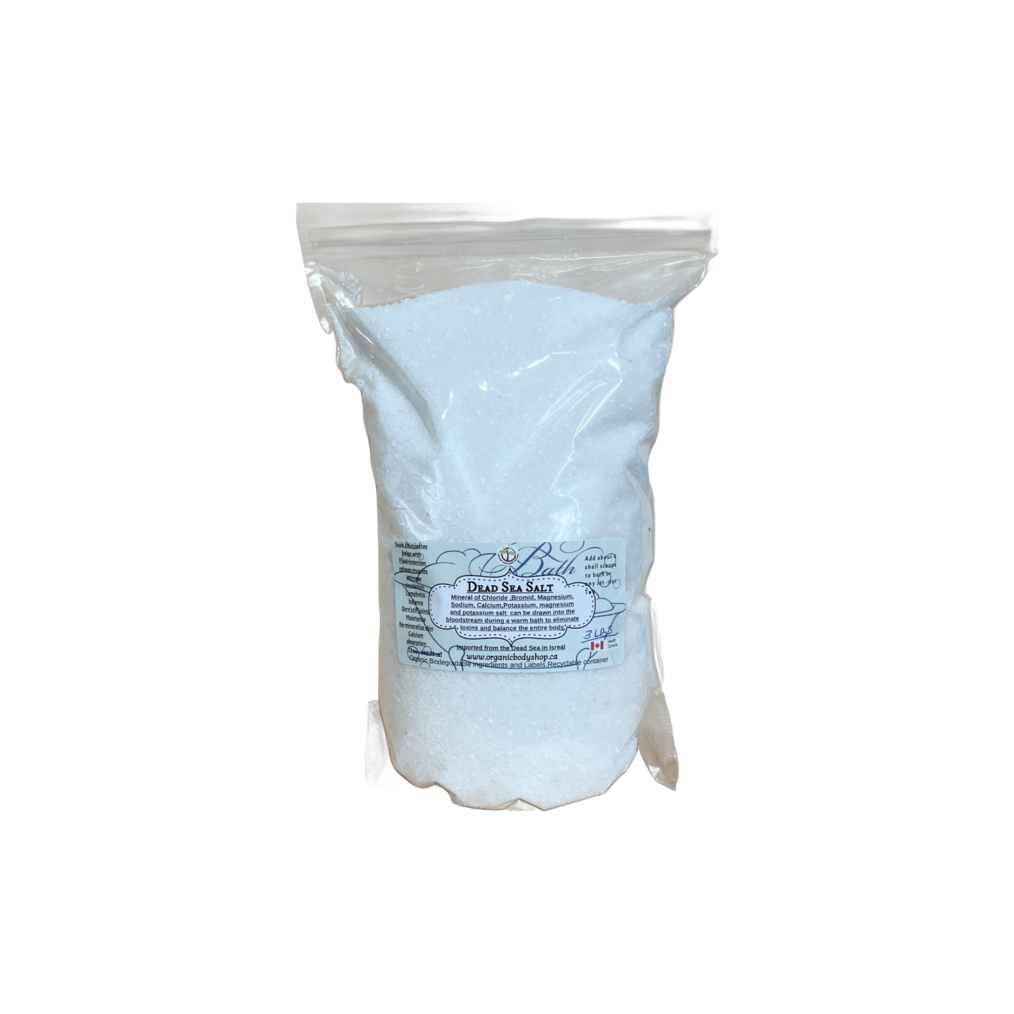 Sel de la mer Morte non parfumé - 3 lb
