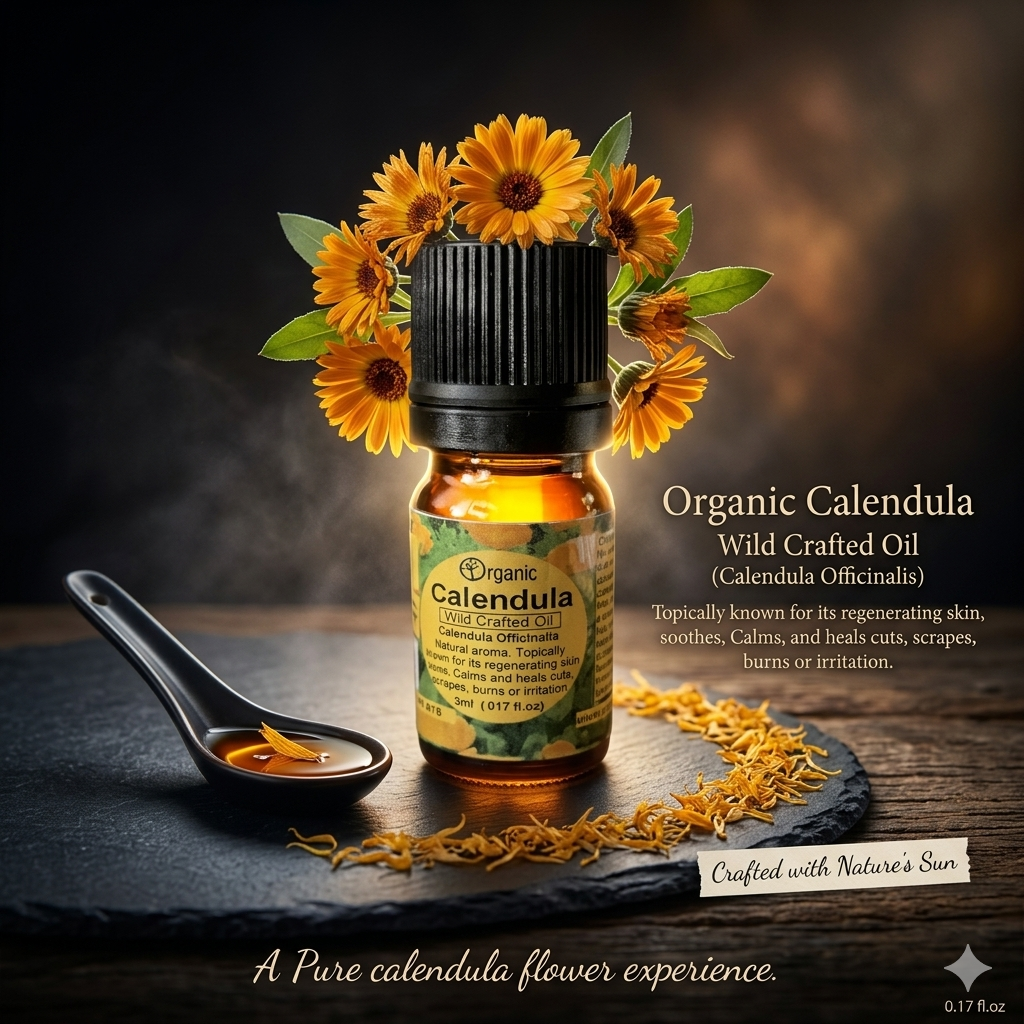 Huile de calendula. Produite à l'état sauvage. Ontario. 5 ml