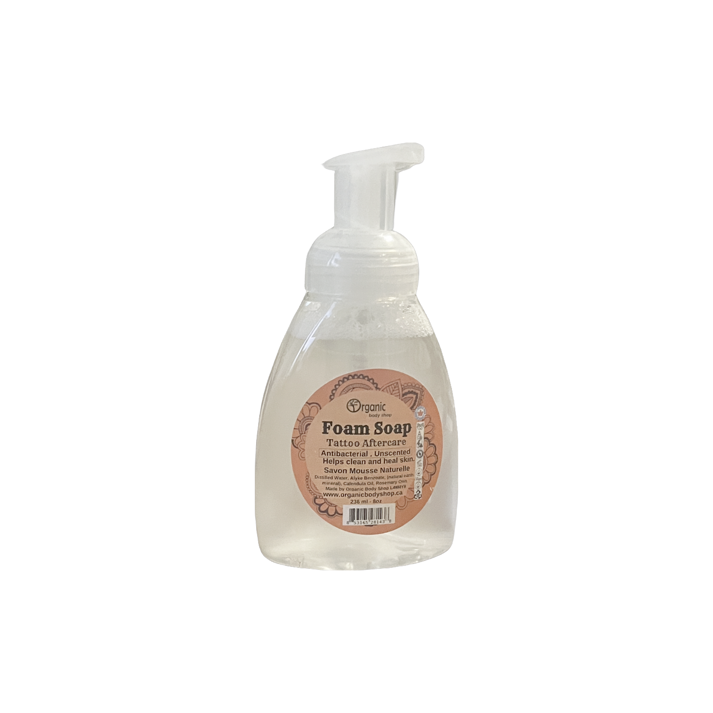 Savon mousse pour tatouage. Antifongique. Huiles essentielles.