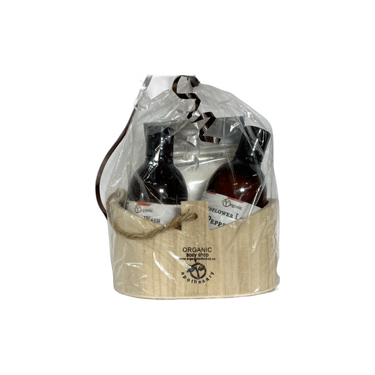 Patchouli Gift. Bath+Body 3pc in wood caddy