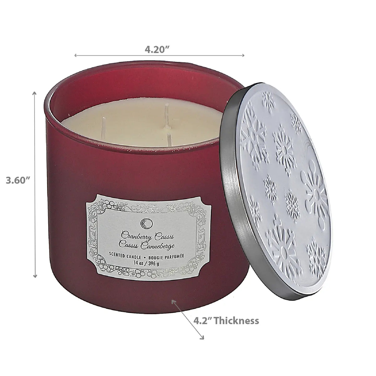 Cranberry Cassis 3-Wick Candle with Lid | 14 oz