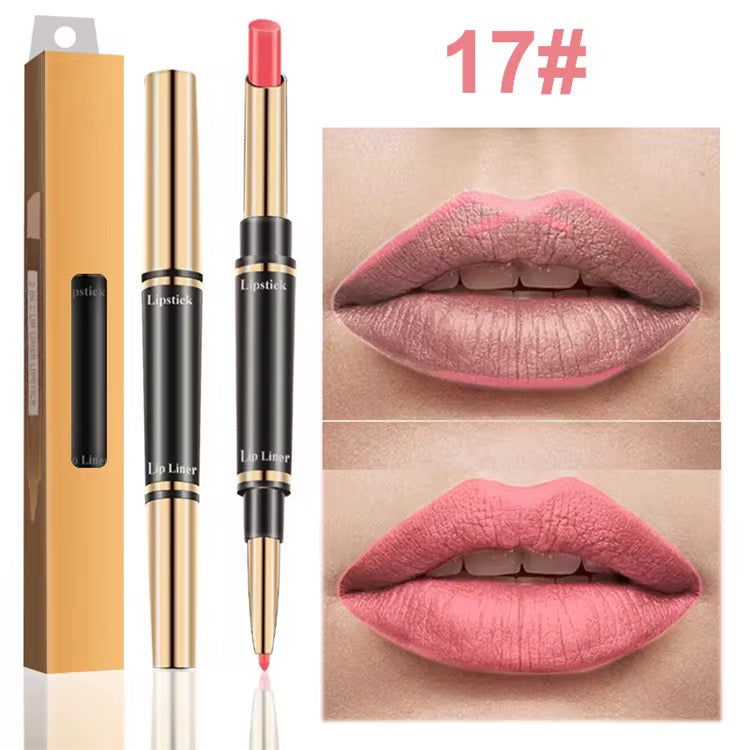 Lipstick and Liner Pencil. Matt Medium Pink
