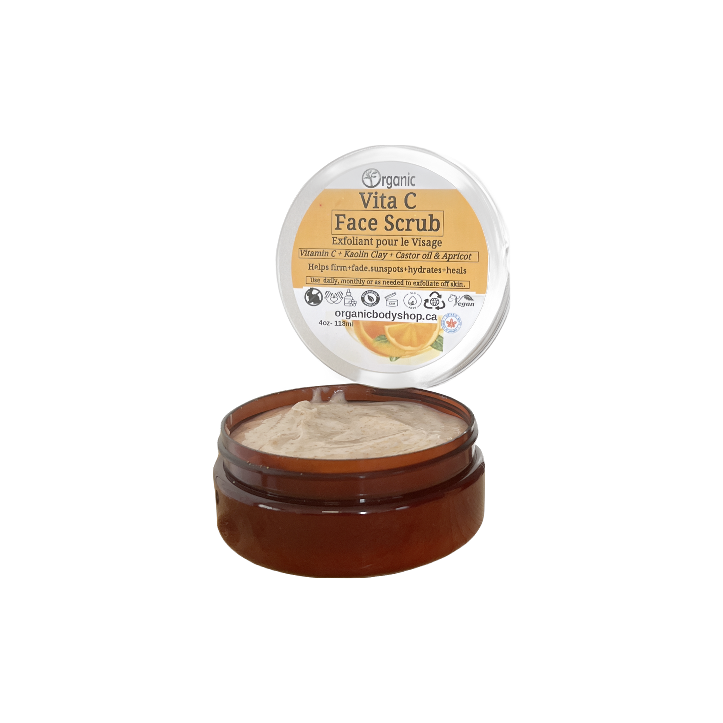 Vita C Face scrub.Hydrate,brighten,tone.