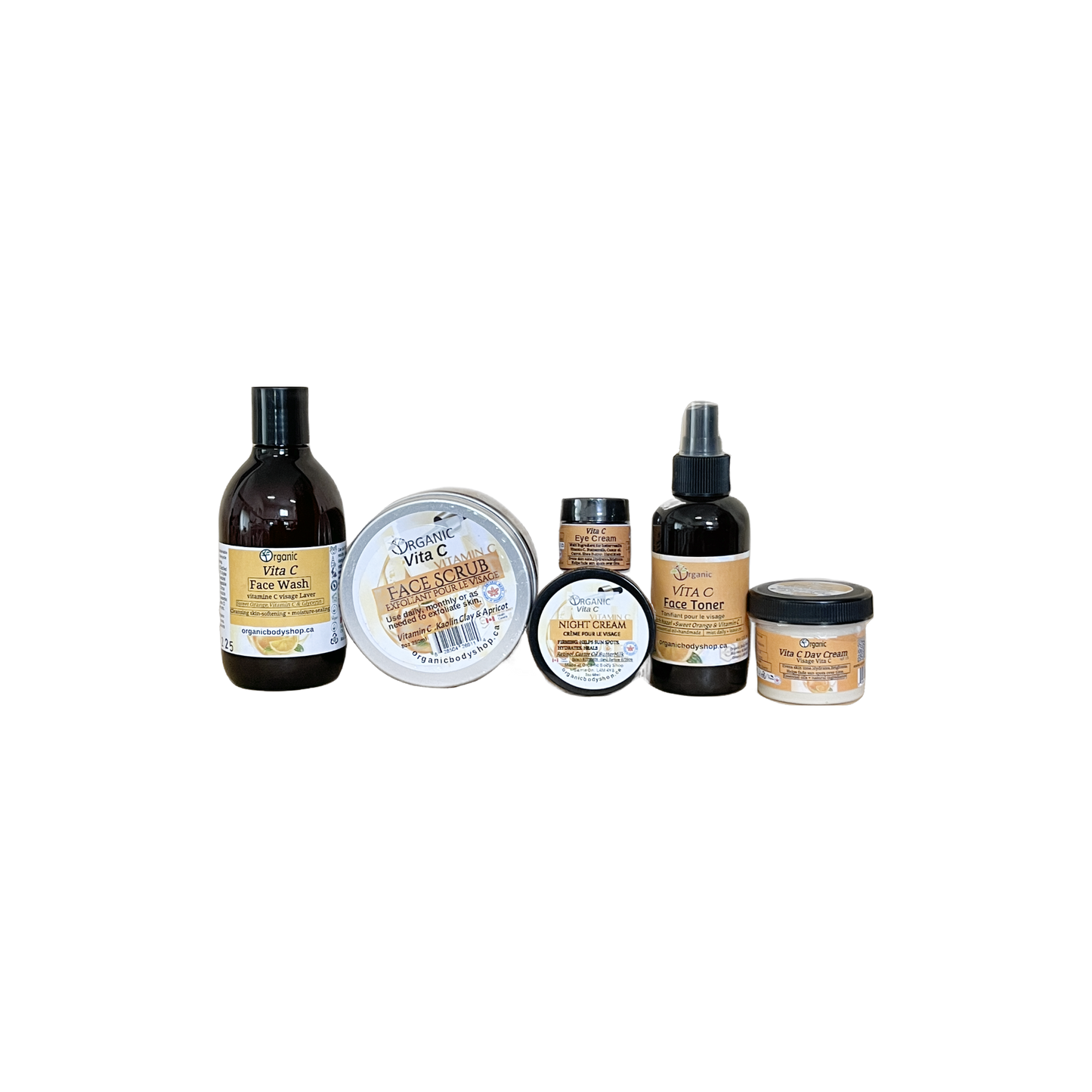 Kit d'essai de voyage pour soins naturels du visage Vita C