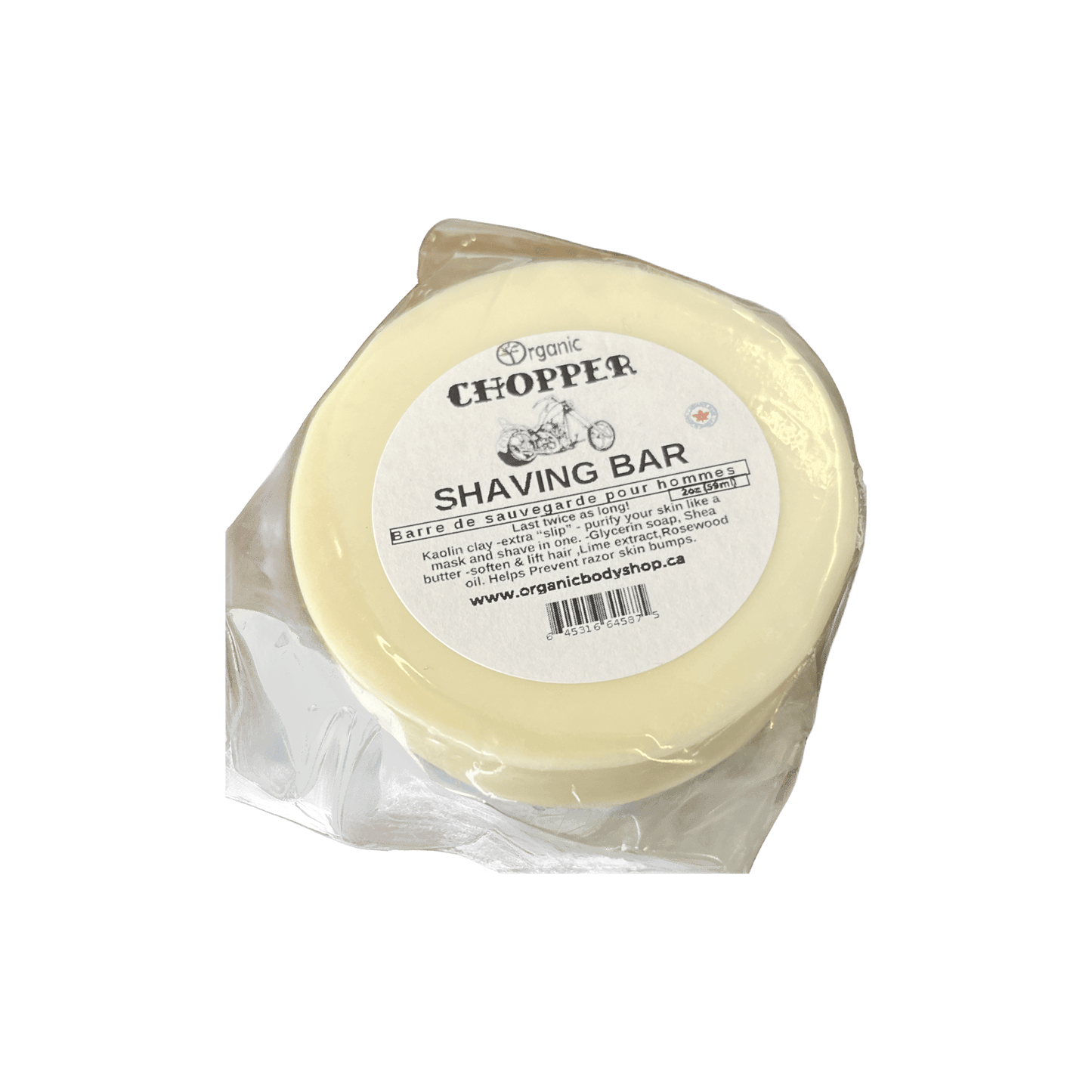 Chopper Kaolin Shave Puck - like camping by the fire in the woods. - Organic Body Shop