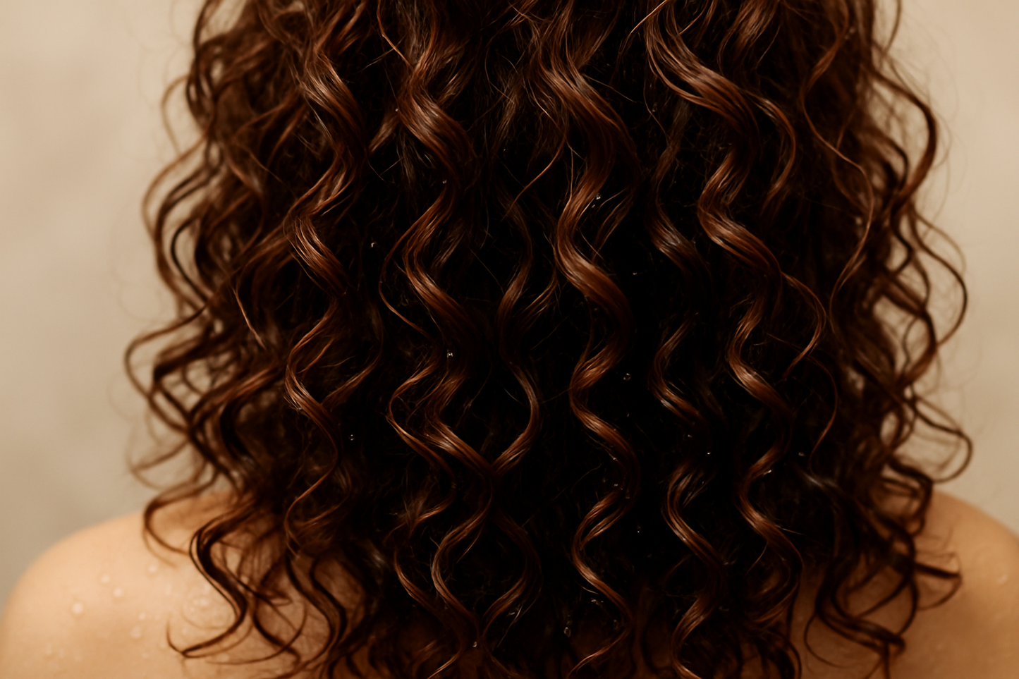 curly hair fresh from a shampoo from organic body shop