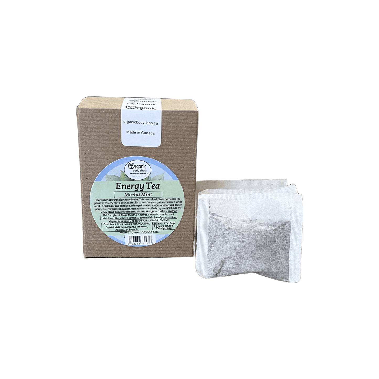 Energy Boost - Mocha Mint. Morning 7 herb tinture - Organic Body Shop