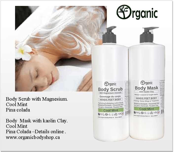 Kaolin Body Mask. Cool Mint. 8oz - Organic Body Shop