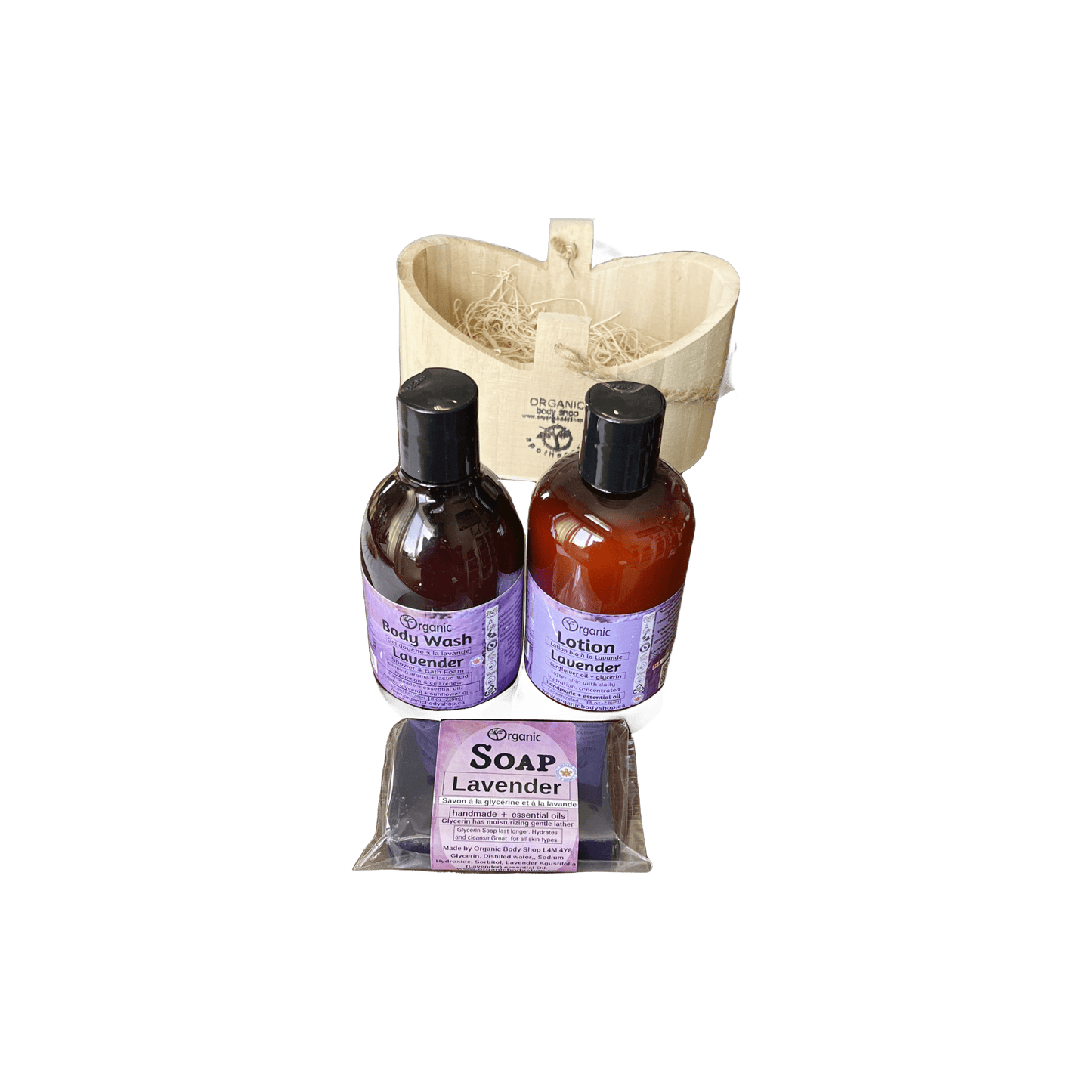 Lavender Bliss bath+body gift in wood caddy - Organic Body Shop