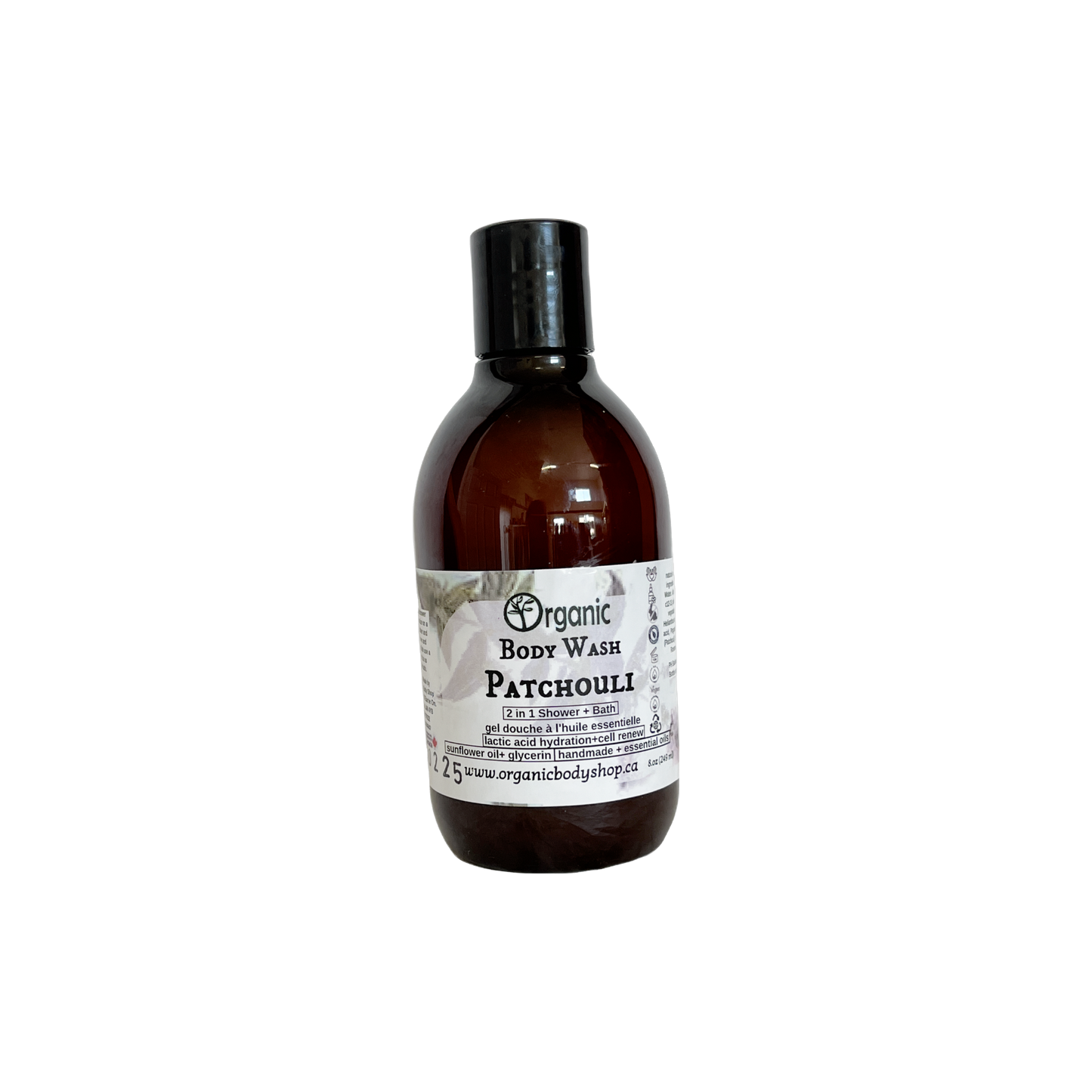 Gel douche à l'huile de patchouli + glycérine
