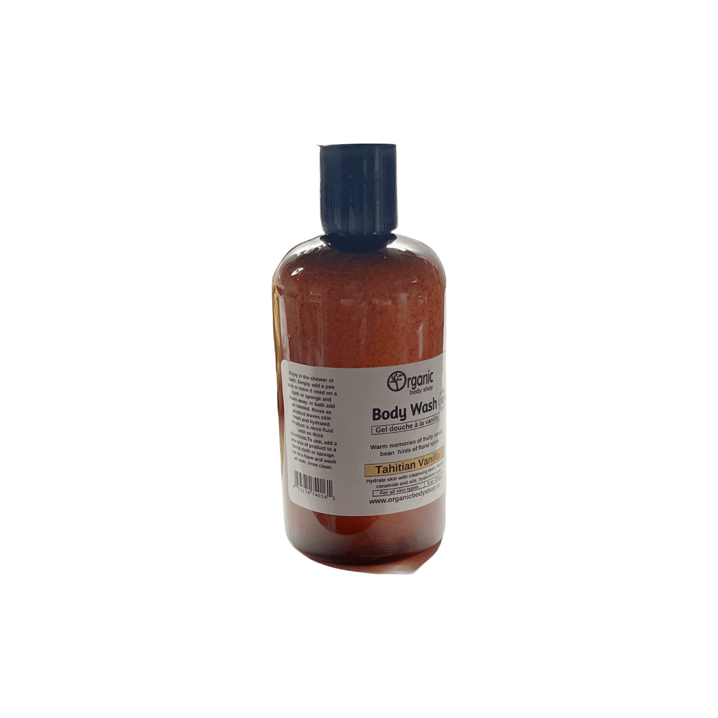 Tahitian Vanilla Body Wash. 8oz - Organic Body Shop