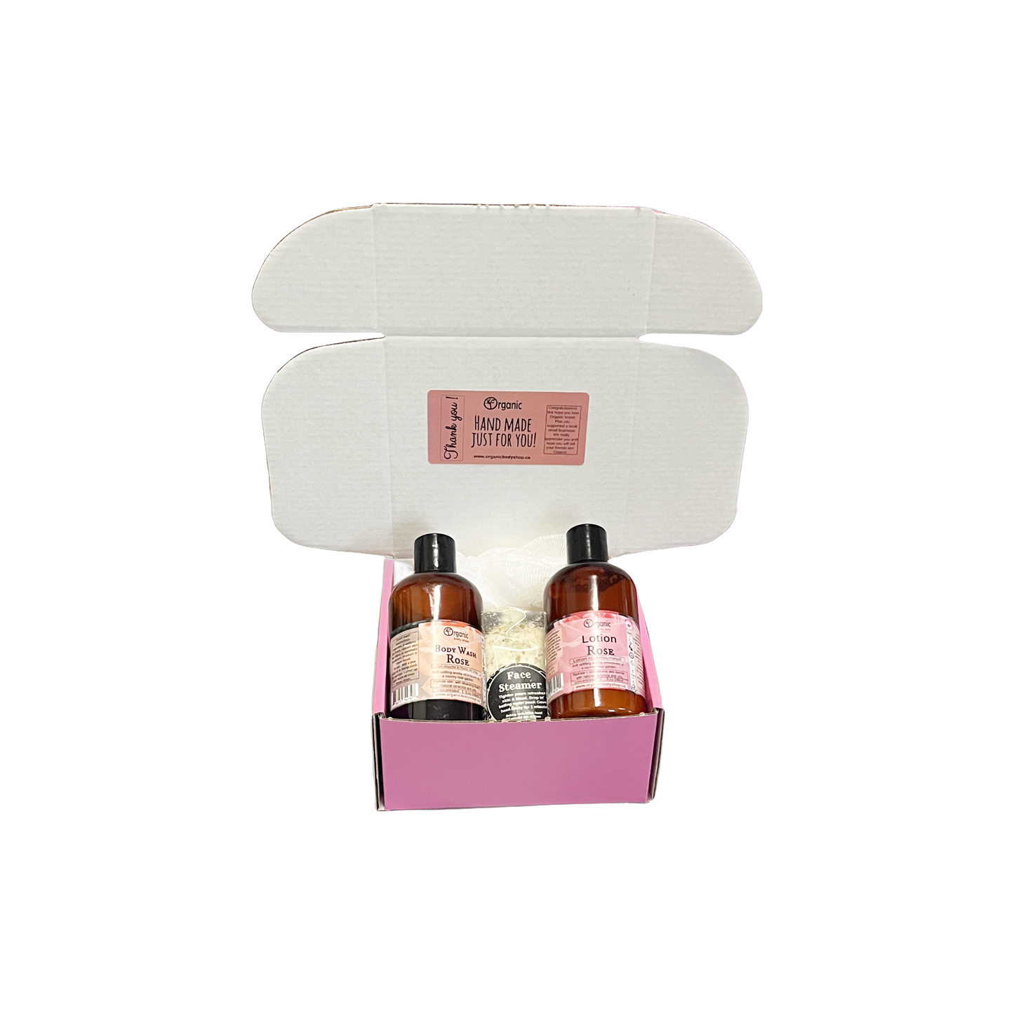 Lotion cadeau à la rose + nettoyant. 2 pièces