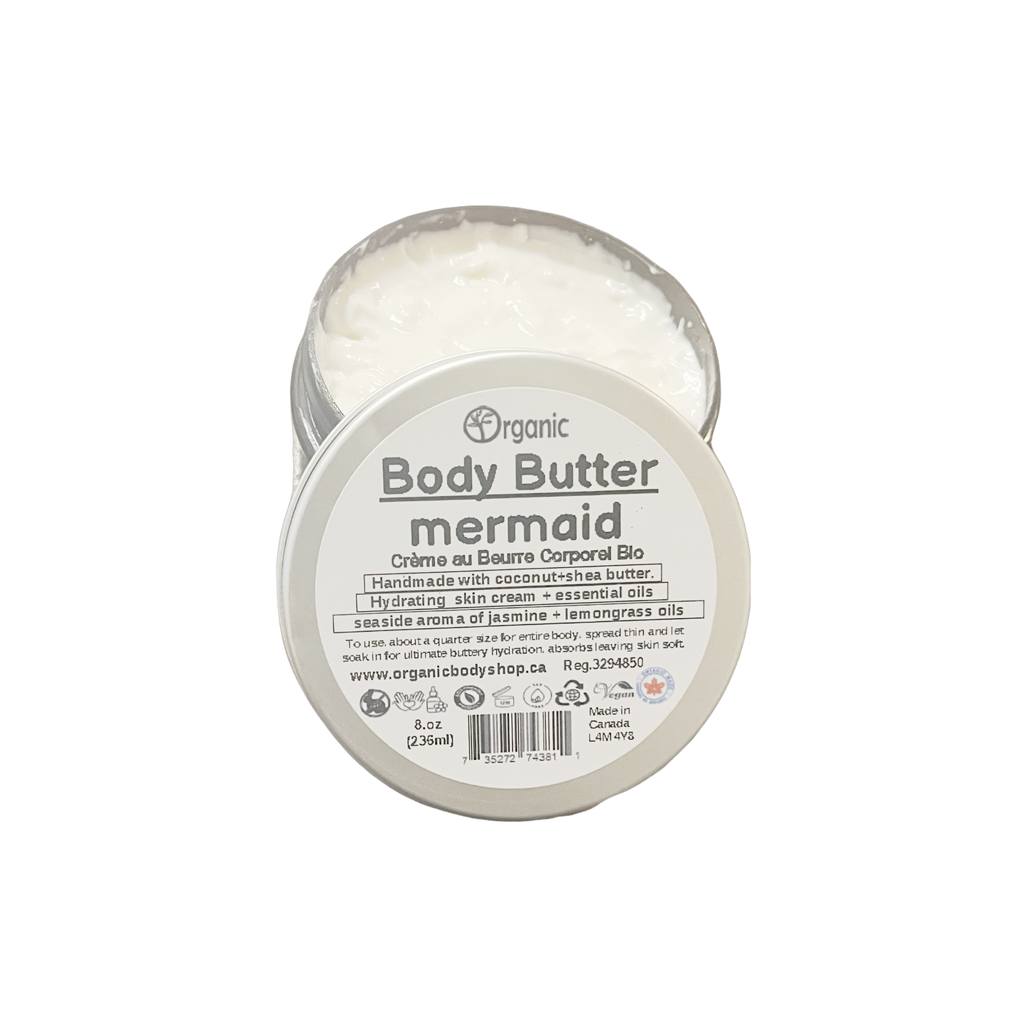 Body butter. Mermaid.Organic 8oz