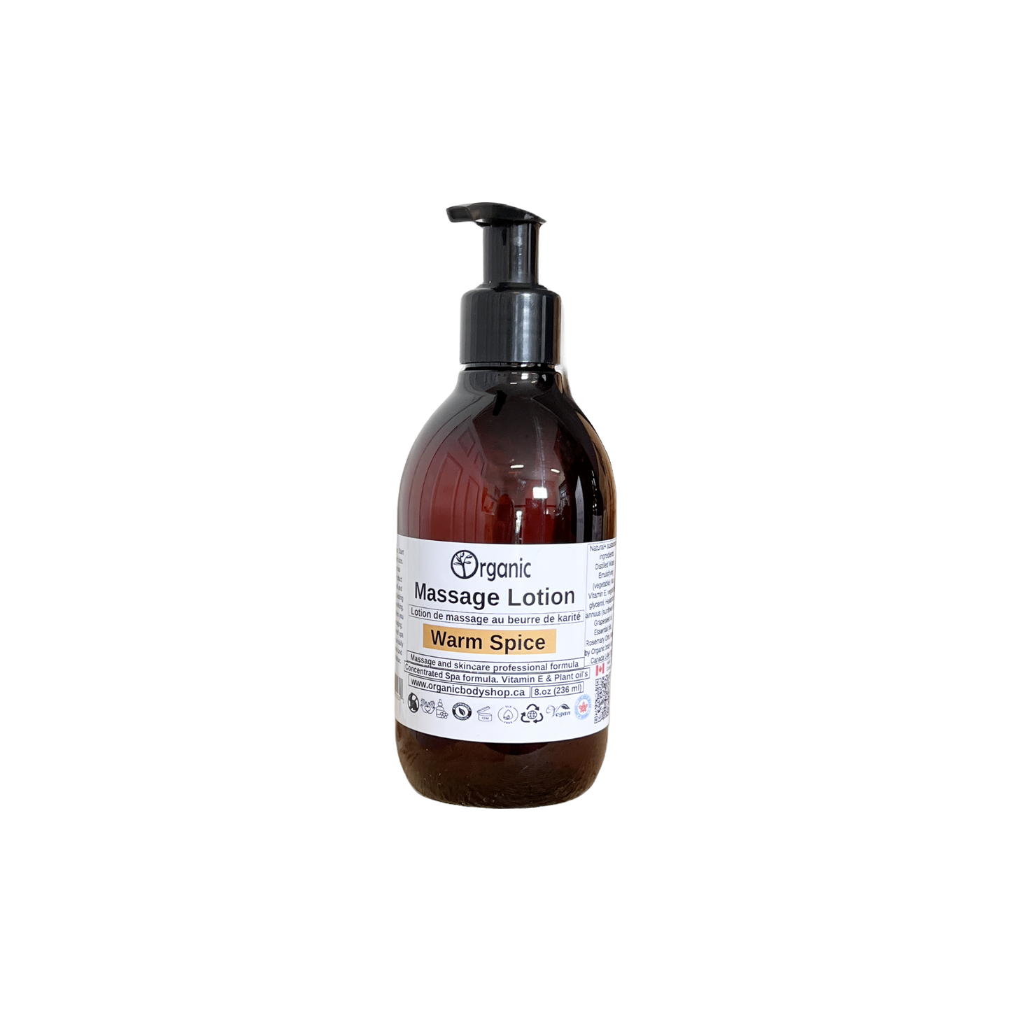 Massage Lotion.Organic.Warm spice. 32oz