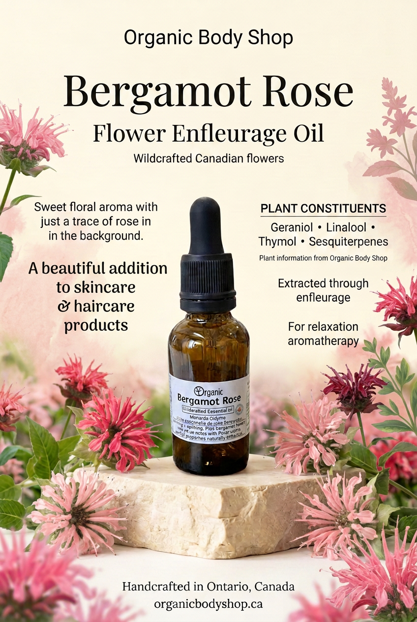 Bergamot Rose Enfleurage Oil, Wildcrafted, 30 mL
