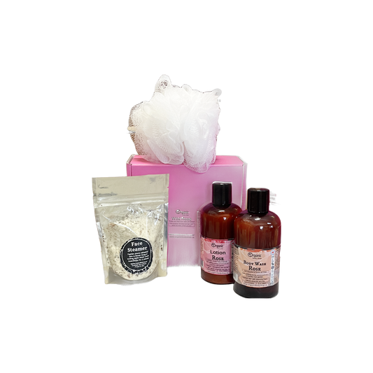 Rose body care. Roses are red. Your skin will bloom gift set.