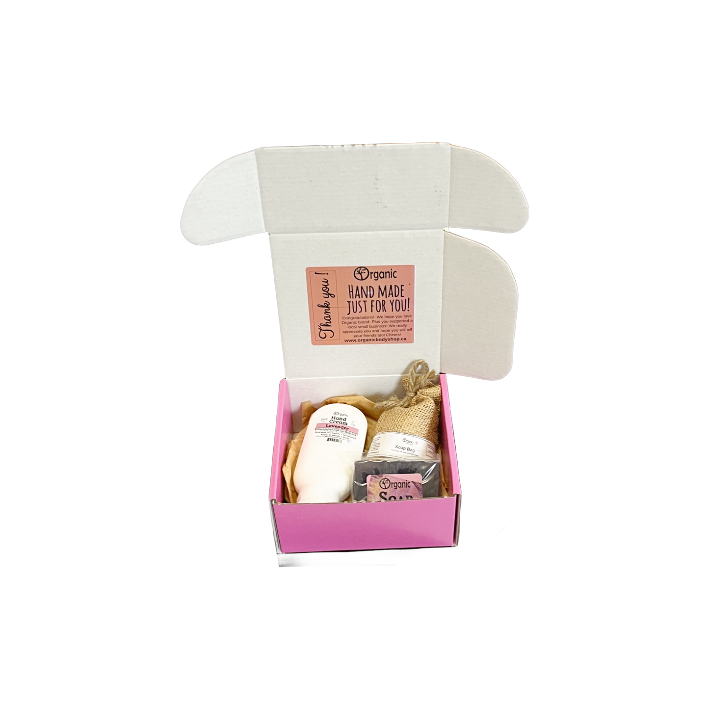 Calm Lavender Gift. Hand cream, soap, soap bag gift