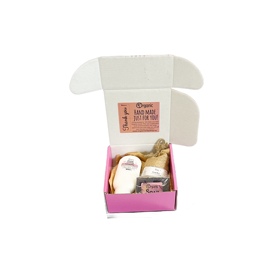 Calm Lavender Gift. Hand cream, soap, soap bag gift