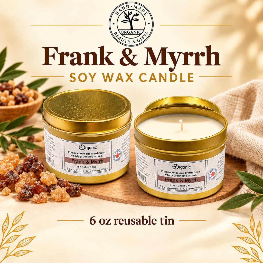 Frank & Myrrh Soy Wax Candle – 6 oz Reusable Tin