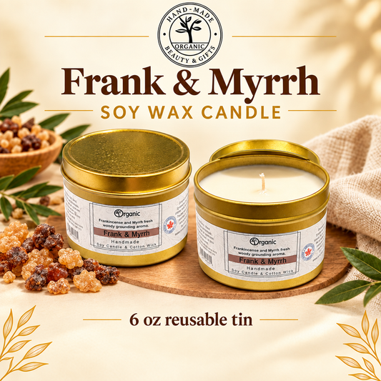 Frank & Myrrh Soy Wax Candle – 6 oz Reusable Tin
