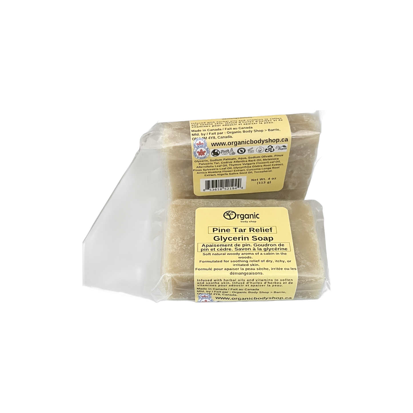 Jabón de alquitrán de pino + aceites esenciales para pieles sensibles