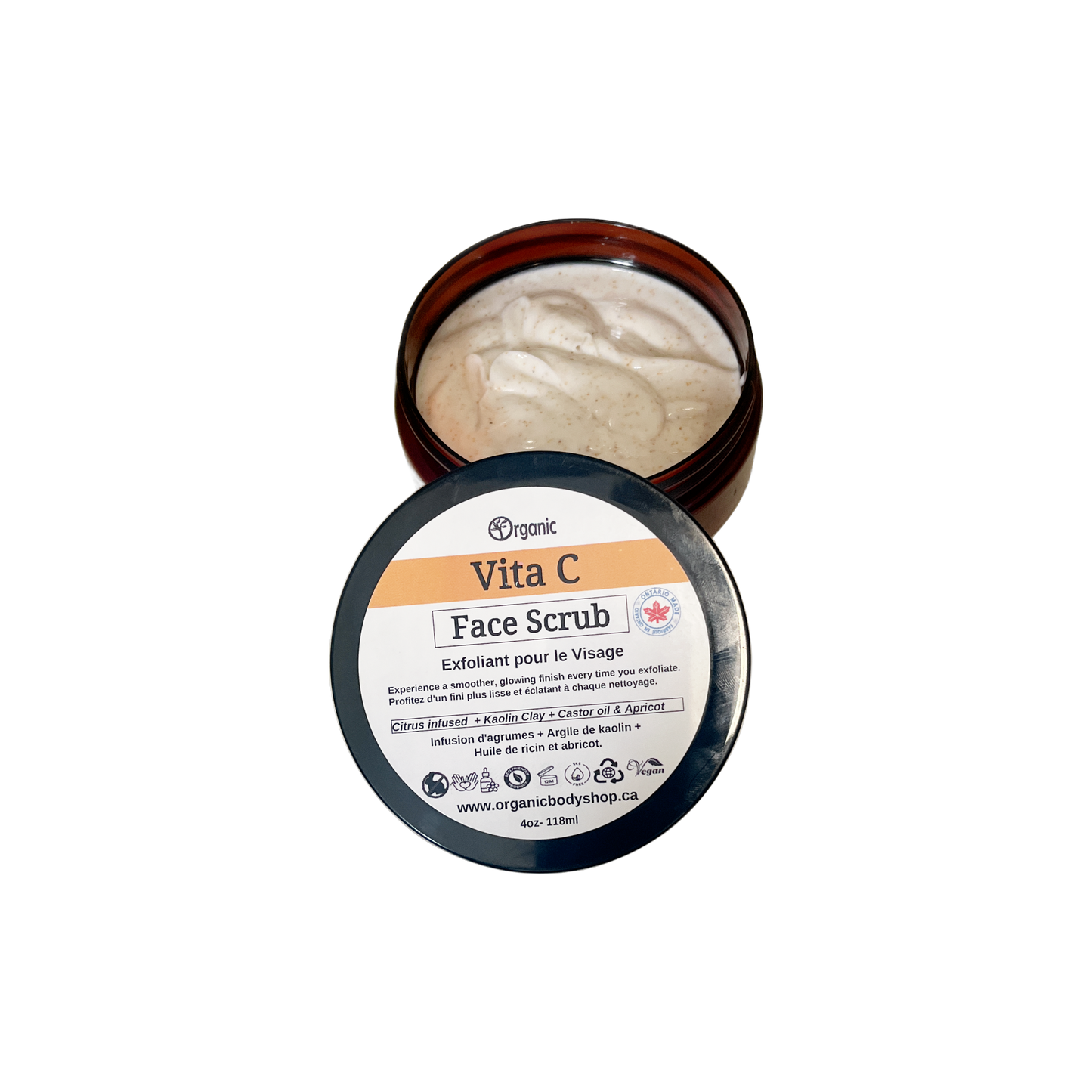 Vita C Face scrub.Hydrate,brighten,tone.