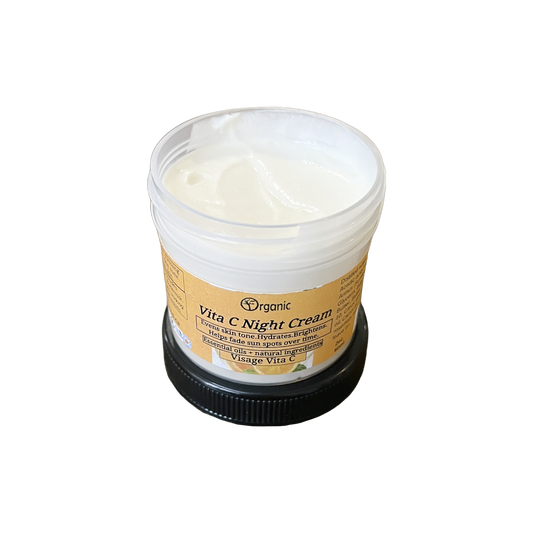 Crème de nuit Vita C. Q10 + Huile de ricin. Biologique