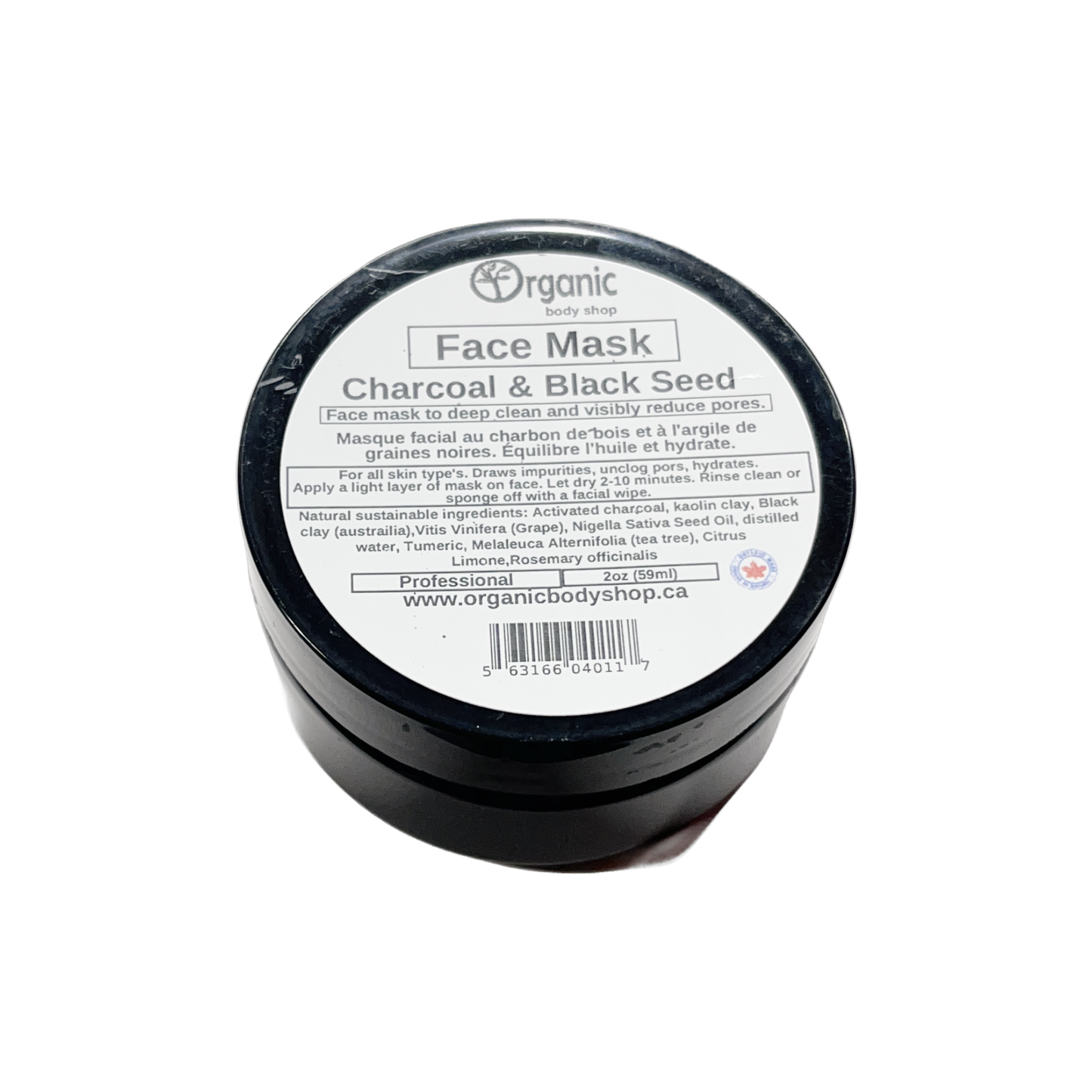 Masque au charbon et à l'argile noire