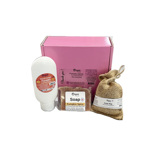 Pumpkin Spice Gift. Hand cream, soap, soap bag gift