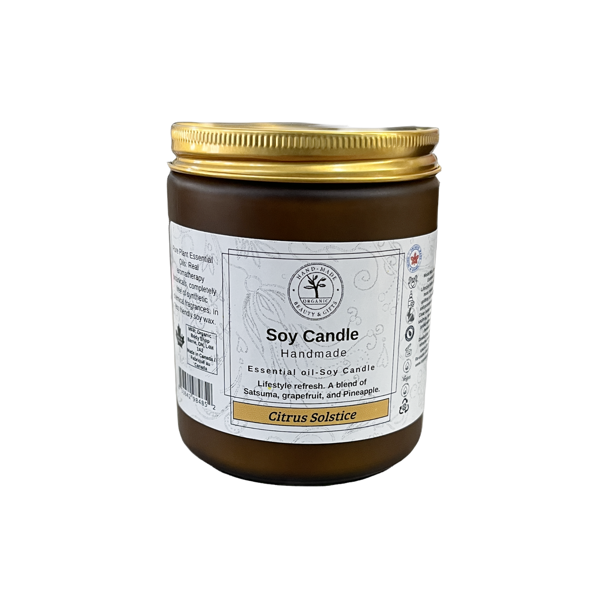 Citrus Solstice Soy Candle, Essential Oil-9 oz