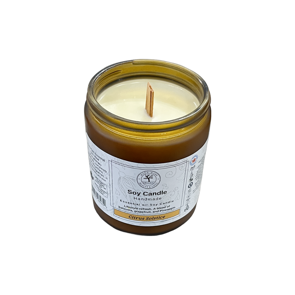 Citrus Solstice Soy Candle, Essential Oil-9 oz