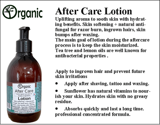 After Care Lotion. After waxing,shaving & tattoo. 8oz - Organic Body Shop