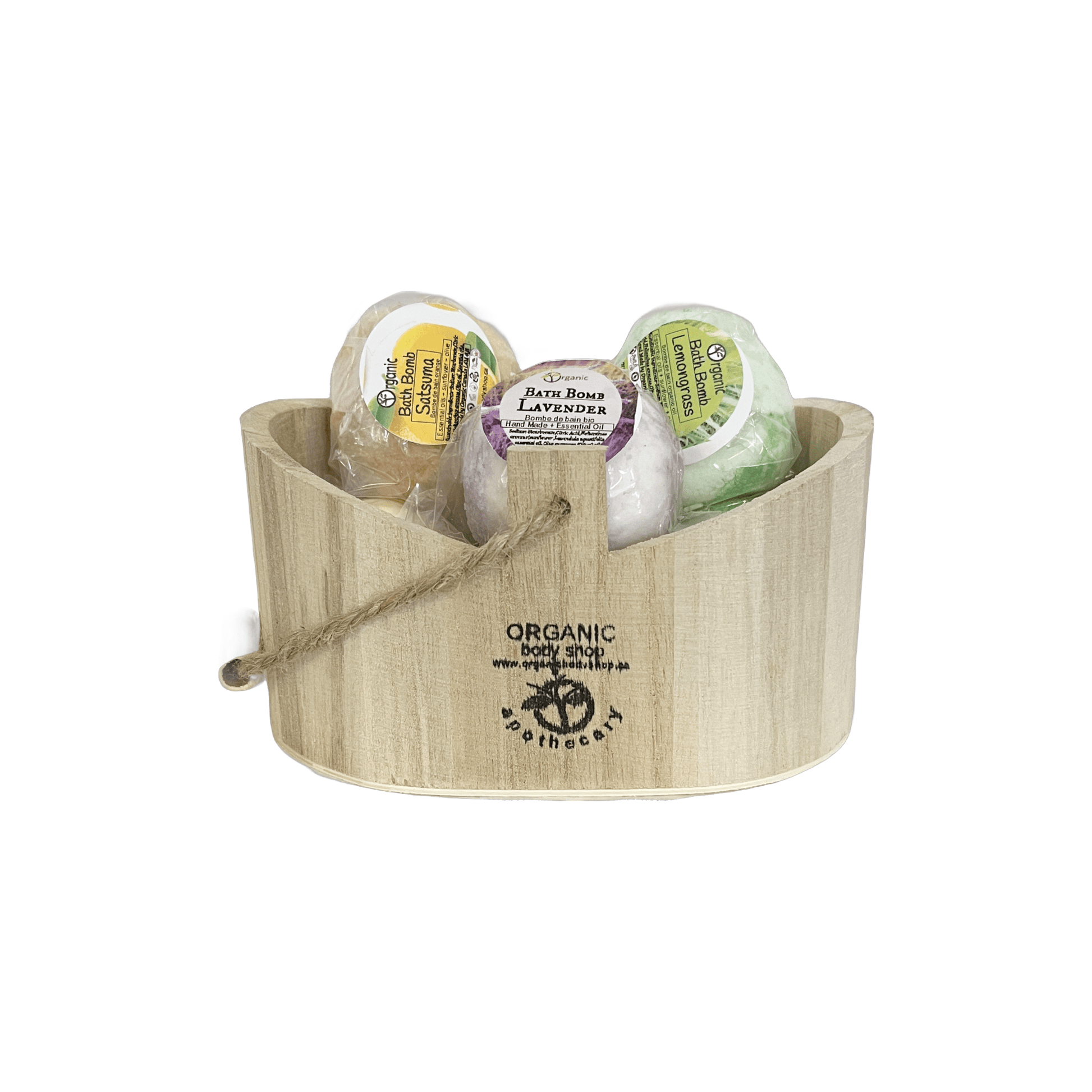 Bath Bomb 6pc Gift.Reusable wood holder - Organic Body Shop