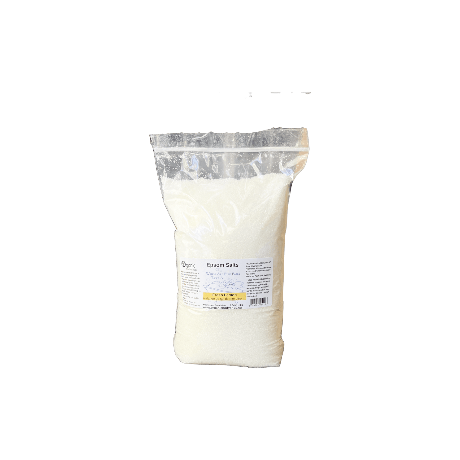 Bath Salts: Fresh Lemon 3lb bag - Organic Body Shop