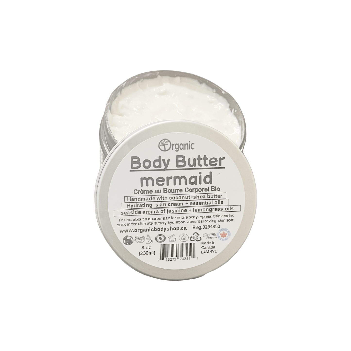 Body butter. Mermaid. beachy aroma! 8oz - Organic Body Shop