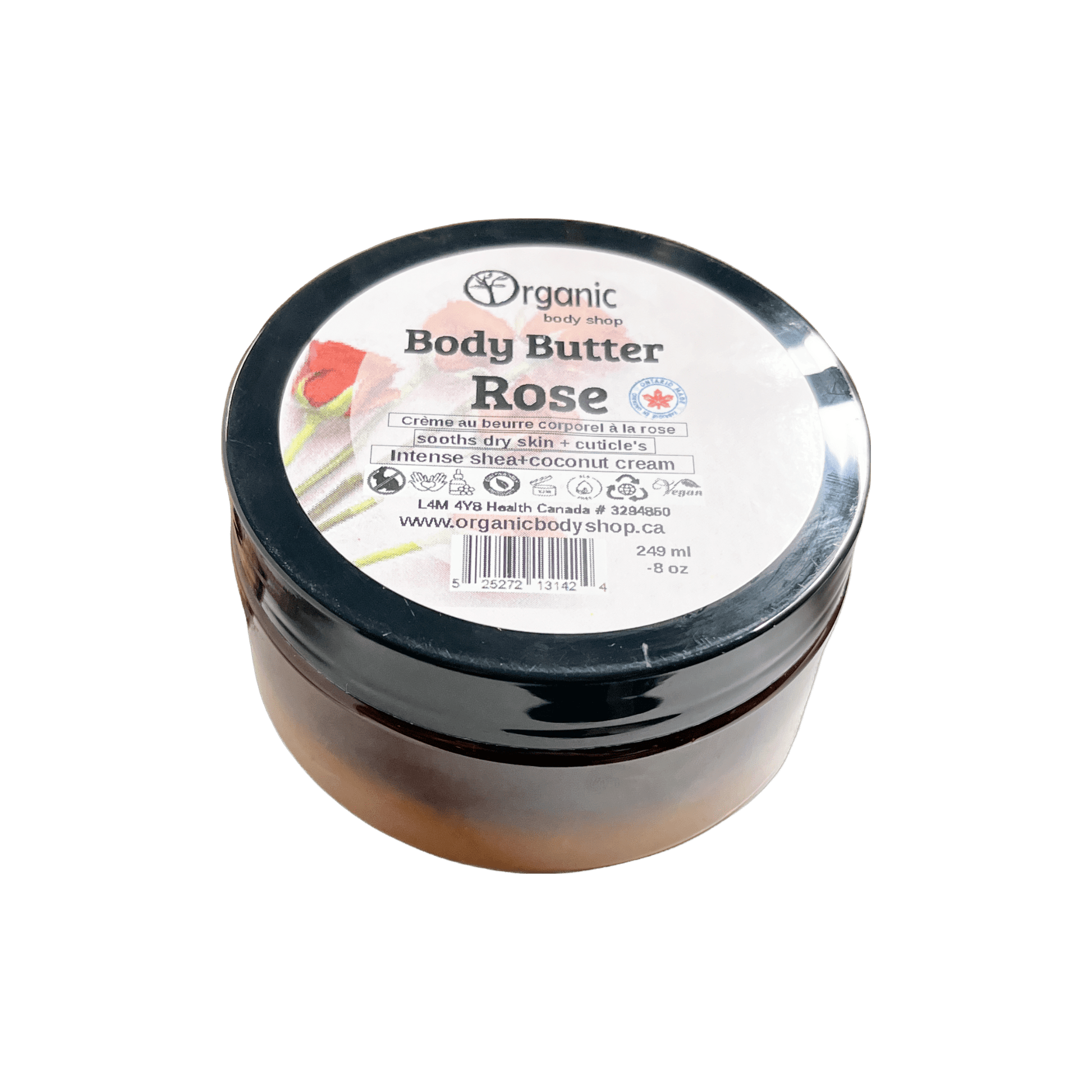 Body Butter.Rose. 8oz - Organic Body Shop