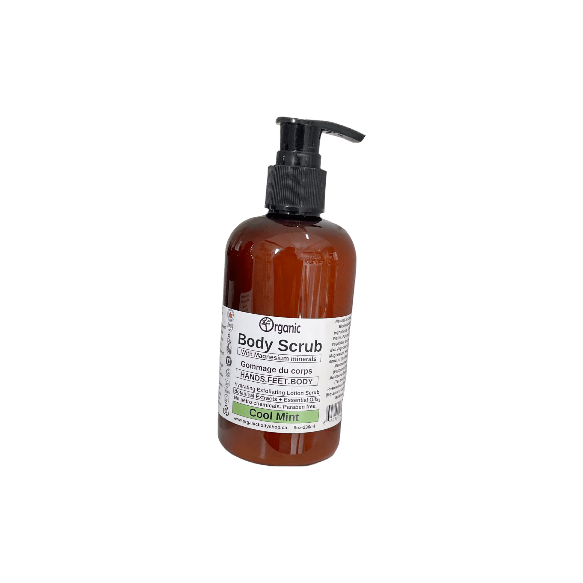 Body Scrub. Magnesium. Cool Mint. 8oz - Organic Body Shop