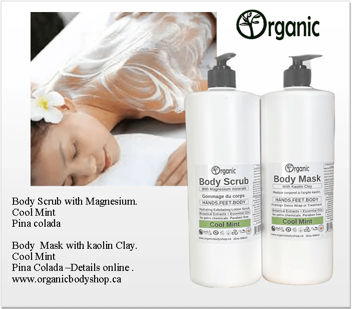 Body Scrub. Magnesium. Cool Mint. 8oz - Organic Body Shop