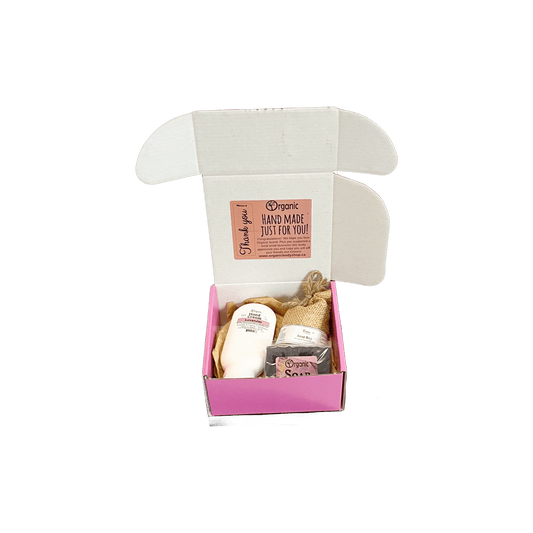 Calm Lavender Gift. Hand cream, soap, soap bag gift - Organic Body Shop