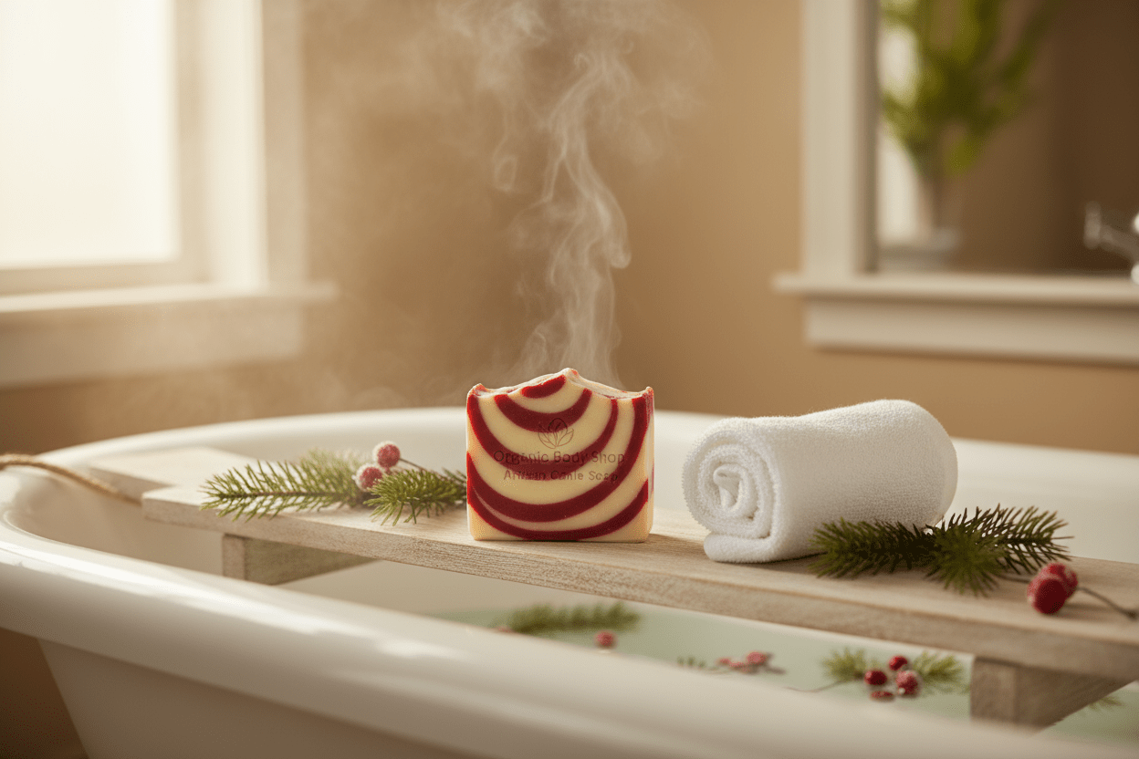 Candy Cane Soap Bar - Artisian - Organic Body Shop