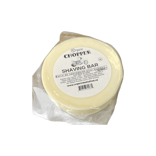 Chopper Kaolin Shave Puck - like camping by the fire in the woods. - Organic Body Shop