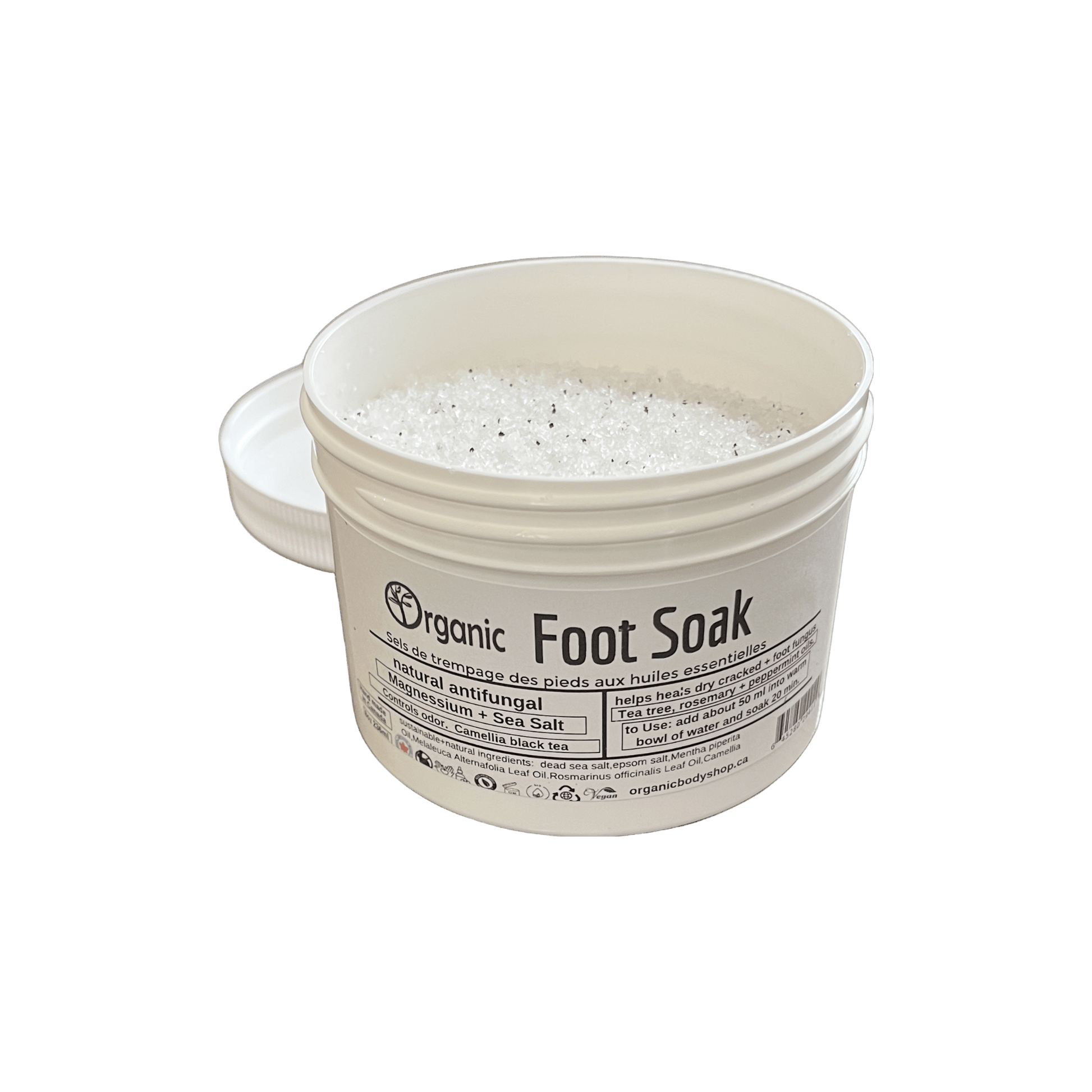 Foot Soak. Natural Salts. Antifungal oils. 8oz - Organic Body Shop