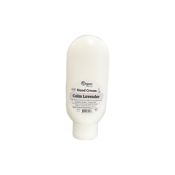 Hand Cream. Shea Butter + Calm Lavender 4oz - Organic Body Shop