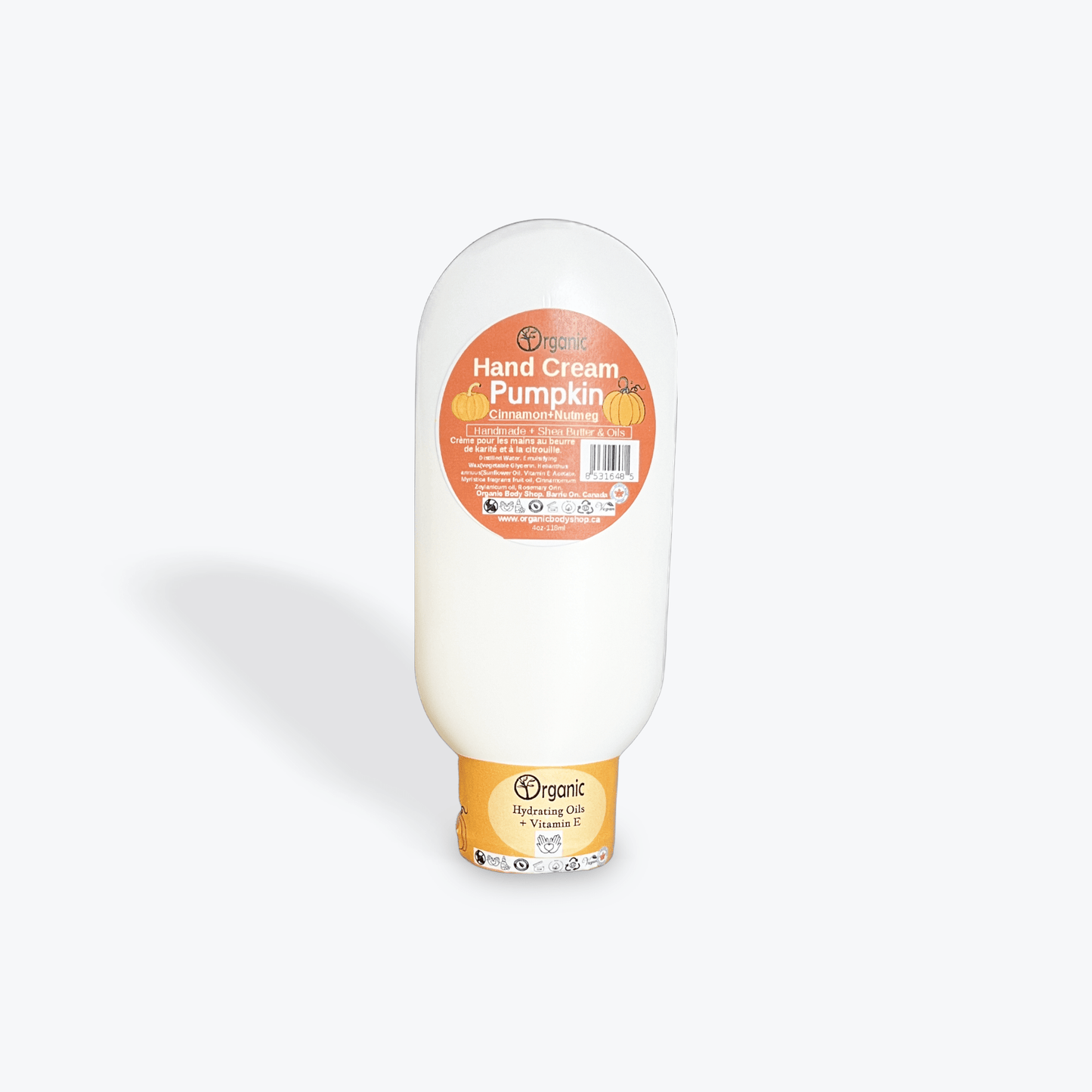 Hand Cream. Shea butter + pumpkin spice 4oz - Organic Body Shop